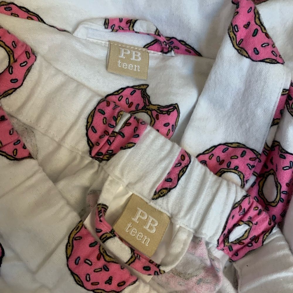 Pottery Barn Teen Simpsons Donut Pajamas Flannel M - Picture 2 of 5